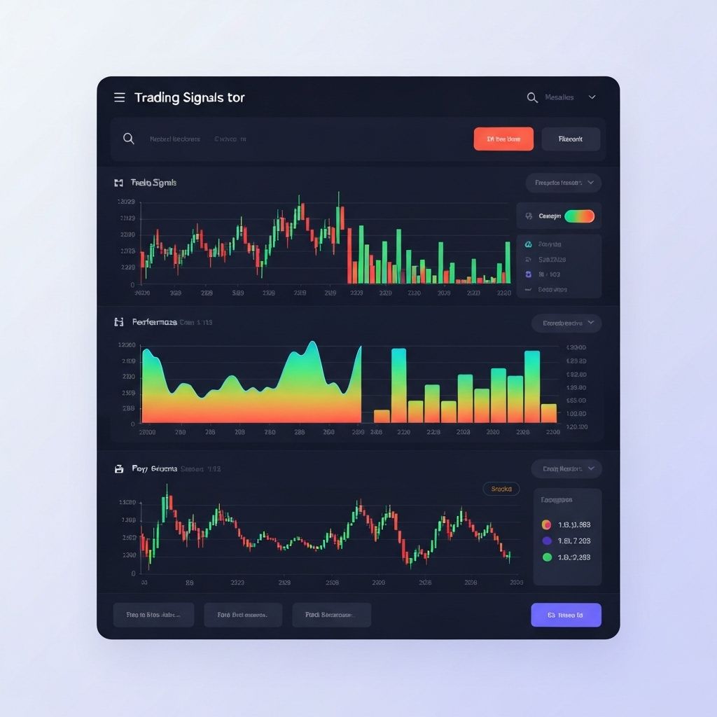 Trading signals indicator dashboard mockup